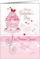 Valentine’s Day for Someone Special - Cupcake on Stand card