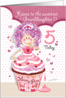 Birthday for Granddaughter Age 5 - Princess Cupcake Blowing Kisses card