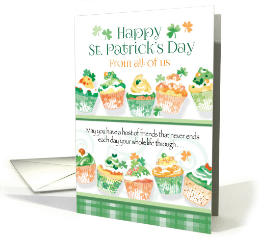 St. Patrick's Day From All Of Us - Cupcakes in Irish Colours card