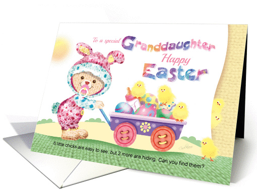 Happy Easter Granddaughter - Woolly Girl Bunny with... (1254856)