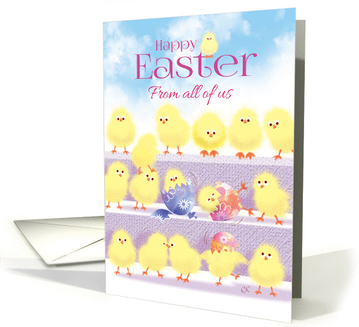 Easter From All Of Us - 3 Rows of Cute Chicks card (1260670)