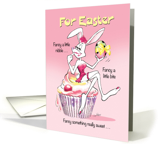 For Easter Adult - Sexy Female Bunny, Cupcake and Egg card (1261282)