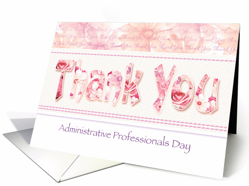 Admin Pro Day, Floral Thank You in Pink Tones card (1263456)