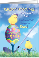 Easter for Dad, From Son - Golfing Theme, Perfect Birdie card