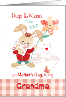 Grandma, Mother’s Day, Grandson - Cute Bunny & Flower card