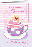 Godmother on Mother’s Day - Lilac Cup of Cupcake card