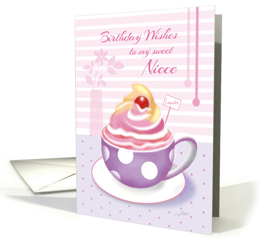 Birthday Sweet Niece - Lilac Cup of Cupcake card (1277372)
