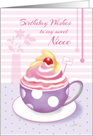 Birthday Sweet Niece - Lilac Cup of Cupcake card