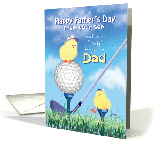Father's Day, Dad from Son - Golf Theme, Perfect Birdie card (1277444)