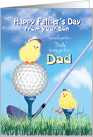 Father’s Day, Dad from Son - Golf Theme, Perfect Birdie card