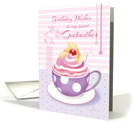 Godmother Birthday - Lilac Cup of Cupcake card (1277476)