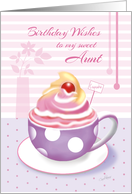 Aunt Birthday - Lilac Cup of Cupcake card