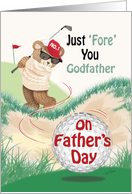 Father’s Day, Godfather - Golfing Teddy at Bunker card