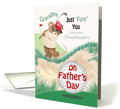 Grandpa, Father's Day from Granddaughter - Golfing Teddy... (1282252)