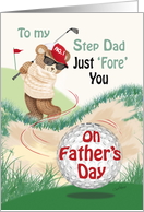 Step Dad, Father’s Day - Golfing Teddy at Bunker card