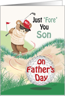 Son, Father’s Day - Golfing Teddy at Bunker card