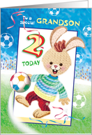 Grandson, Birthday, Age 2 - Soccer Bunny card