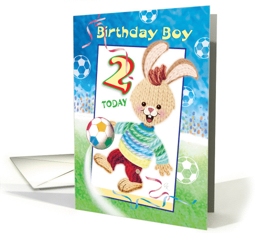 Birthday Boy, Age 2 - Soccer Bunny card (1290574)