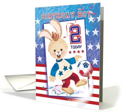 Birthday Boy, Age 2 - Soccer Bunny USA card (1290592)