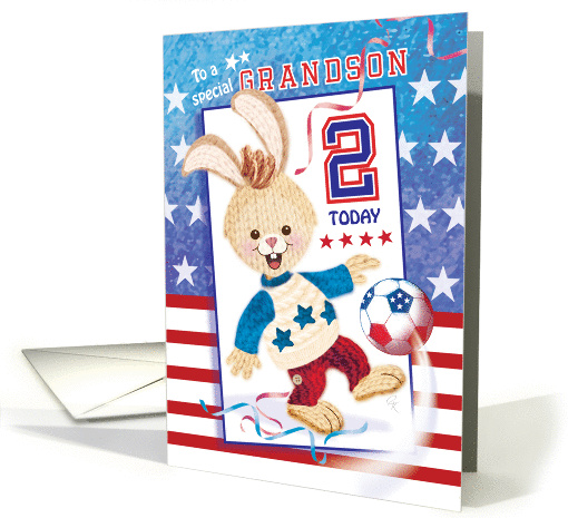 Grandson, Age 2 - Soccer Bunny USA card (1290598)