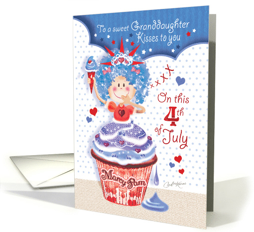 4th July, Granddaughter - Princess Liberty Cupcake card (1292400)