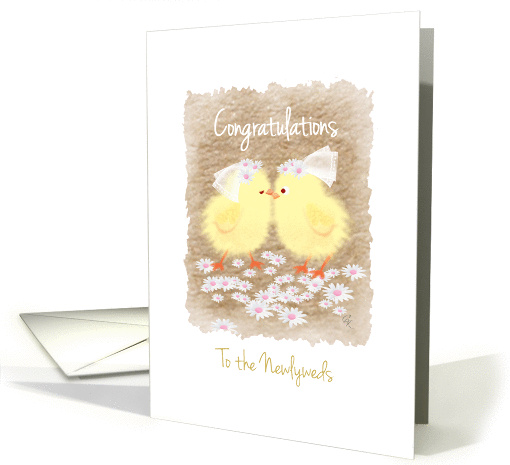 Congratulations, Lesbian, Newlyweds - 2 chicks in Veils, Kissing card