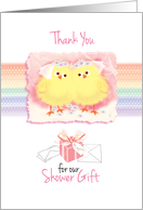 Shower Gift, Thank You, Lesbian - 2 Chicks in Veils on Rainbow card