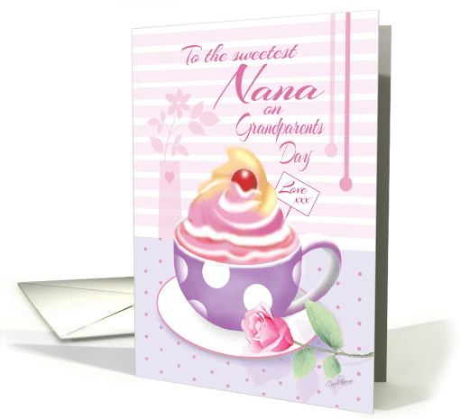 Nana, Grandparent's Day - Lilac Cup of Cupcake card (1297686)