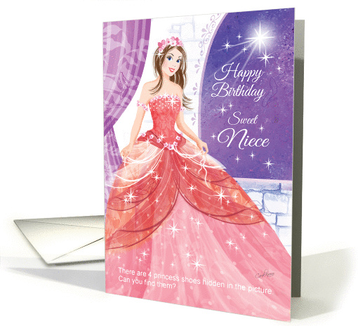 Niece, Princess, Activity - Pretty Princess in Ball Gown card