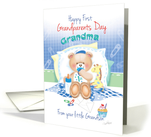 Grandma,1st Grandparents Day, From Grandson -Teddy with Giraffe card