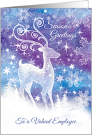 Season’s Greetings, Employee - Ice Sculpture style Reindeer in Snow card