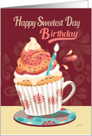 Sweetest Day, Birthday - Tasty Cupcake with Cup Handle card