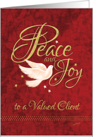 Client, Business Christmas - Dove with Peace and Joy, Words card