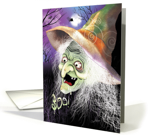Halloween, Boo, Wart Face, Witch - Colorful Scary Face of... (1330004)