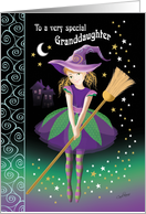 Granddaughter, Halloween Tween Witch - Girl in Pretty Witch Costume card