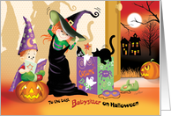 Halloween, to Babysitter -2 Cute Kids Dress Up For Halloween card