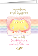 Granddaughter, Gay, Engagement - 2 Cute Chicks on Rainbow card