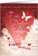 Birthday, Valentine’s Day, Partner - Large Red Heart, Flowers & Words card