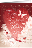 Birthday, Valentine’s Day, Boyfriend-Large Red Heart, Flowers & Words card