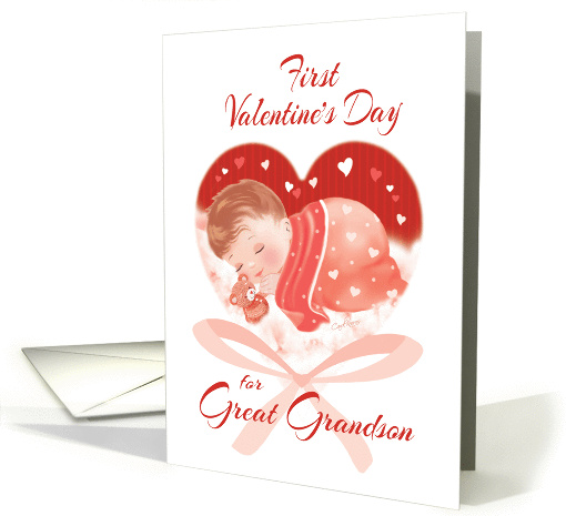 1st Valentine's Day, Great Grandson - Heart with Baby... (1354306)