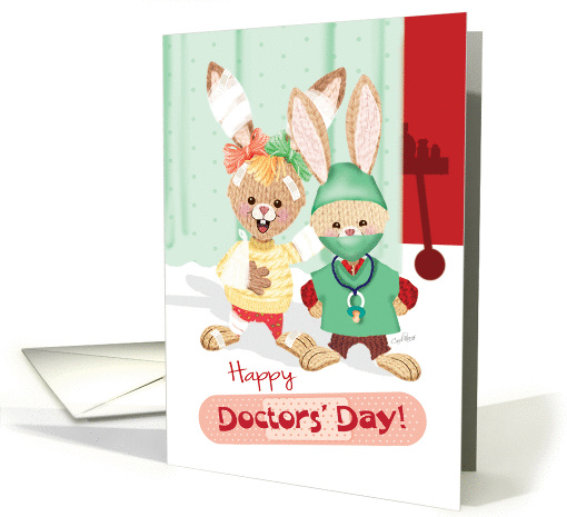 Doctors' Day - Bunny in Bandages & Bunny in Scrubs card (1359540)