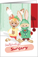 Good Luck, Surgery - Bunny in Bandages & Bunny in Scrubs card