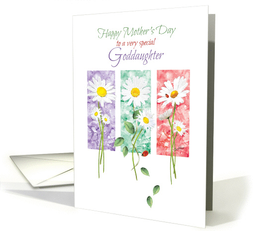 Mother's Day, Goddaughter - 3 Long Stem Daisies card (1374990)