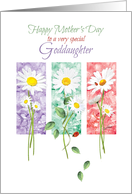 Mother’s Day, Goddaughter - 3 Long Stem Daisies card