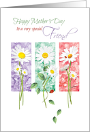 Mother’s Day, Friend - 3 Long Stem Daisies card