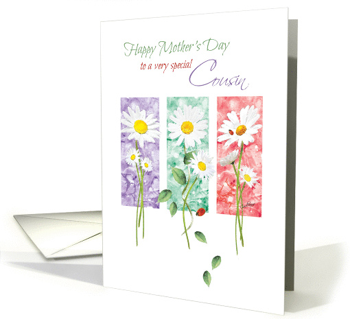 Mother's Day, Cousin - 3 Long Stem Daisies card (1374994)
