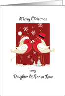 Merry Christmas, Daughter & Son in Law. 2 Robins Kissing card