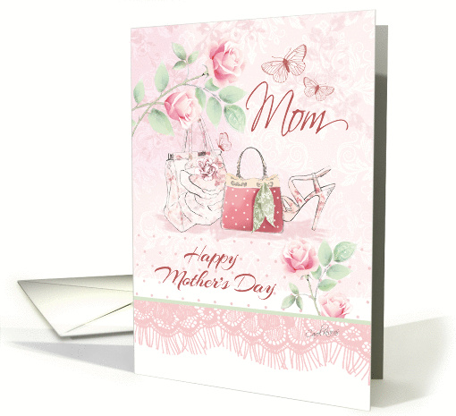 Mother's Day, Mom, Roses, Purse and Shoe card (1432368)