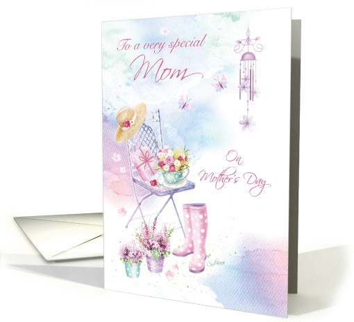 Mother's Day, Mom, Garden Chair, Plants, and Boots card (1432394)