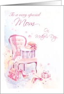 Mother’s Day, Mom, Delicate, Hat Box on Chair, card